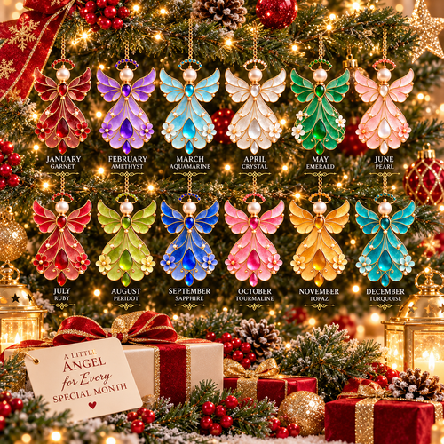 12-Month Birthstone Angel Ornament Collection – Stained Glass Christmas Tree Decorations & Meaningful Keepsake Gifts