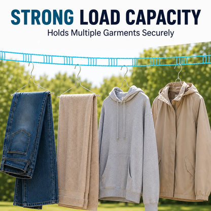 3 Roll Portable Clothesline – 196.85 Inch Adjustable Laundry Line, Windproof & Non-Slip⛺ - image 8