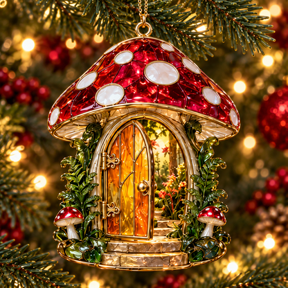 ✨ 2026 Enchanted Stained Glass Fairy Doors & Windows Christmas Ornaments – Set of 6