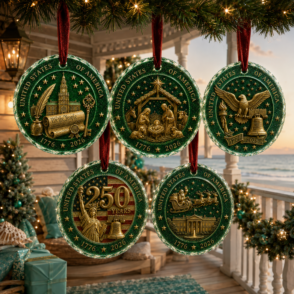 Celebrate 250 Years of America 🇺🇸 | 2026 250th Anniversary Christmas Ornament – A Meaningful Patriotic Keepsake & Holiday Gift
