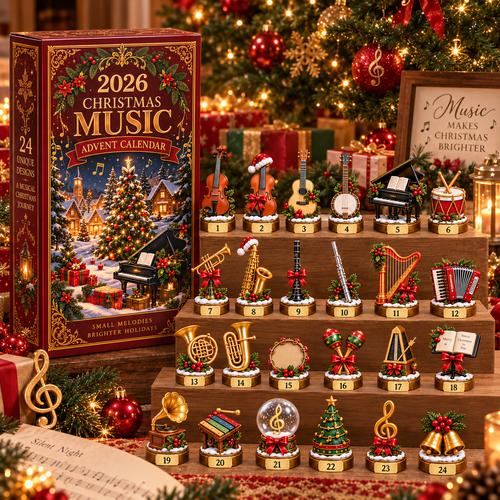 2026 Christmas Music 24-Day Countdown Calendar –  Holiday Collectible Gift for Music Lovers