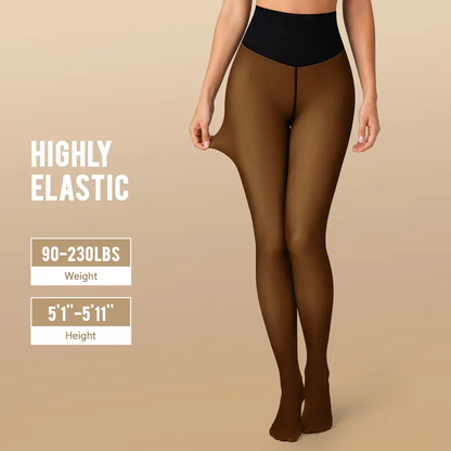 Women Fleece Lined Tights Body Slimming Leggings Sheer Fake Translucent Pantyhose 🧦