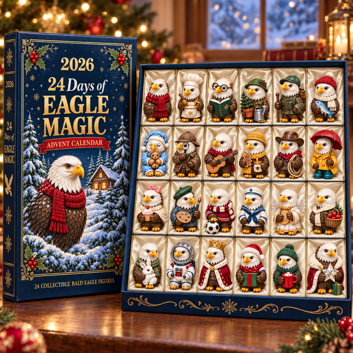 2026 Eagle Magic Advent Calendar – 24 Unique  Bald Eagle Figurines for a Magical Christmas Countdown