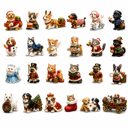 24 Days of Christmas Pet Parade Advent Calendar – 24 Unique Holiday Pet Miniatures