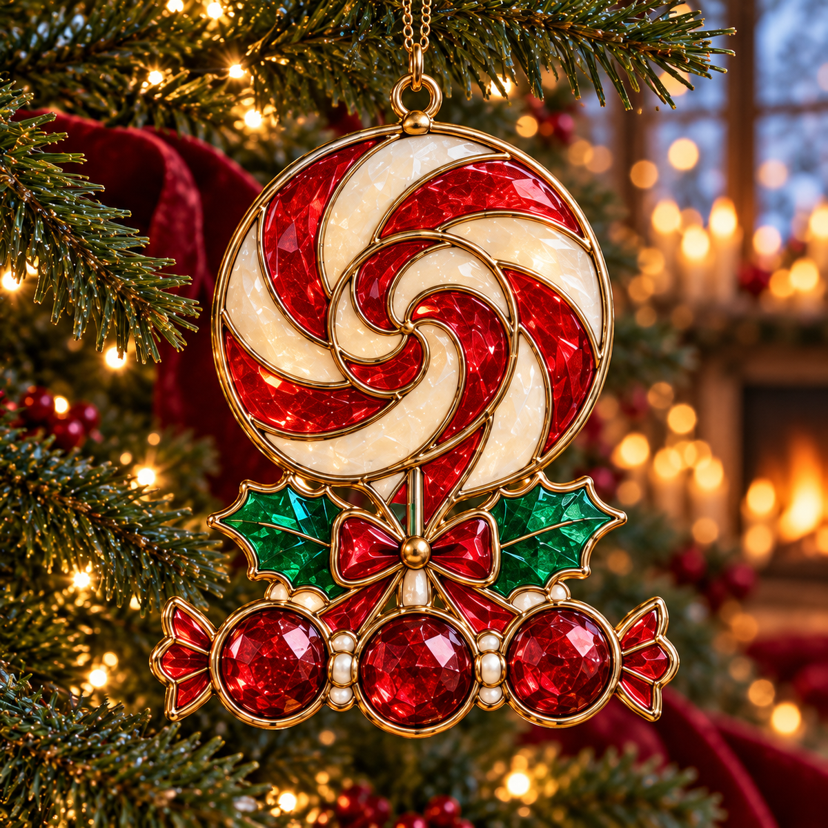 ✨ 2026 Magical Stained Glass Christmas Ornaments – Set of 6 |  Crystal Castle, Candy, Rocket, Rainbow Star & Heart Hanging Decorations | Colorful Christmas Tree Ornaments & Holiday Gifts