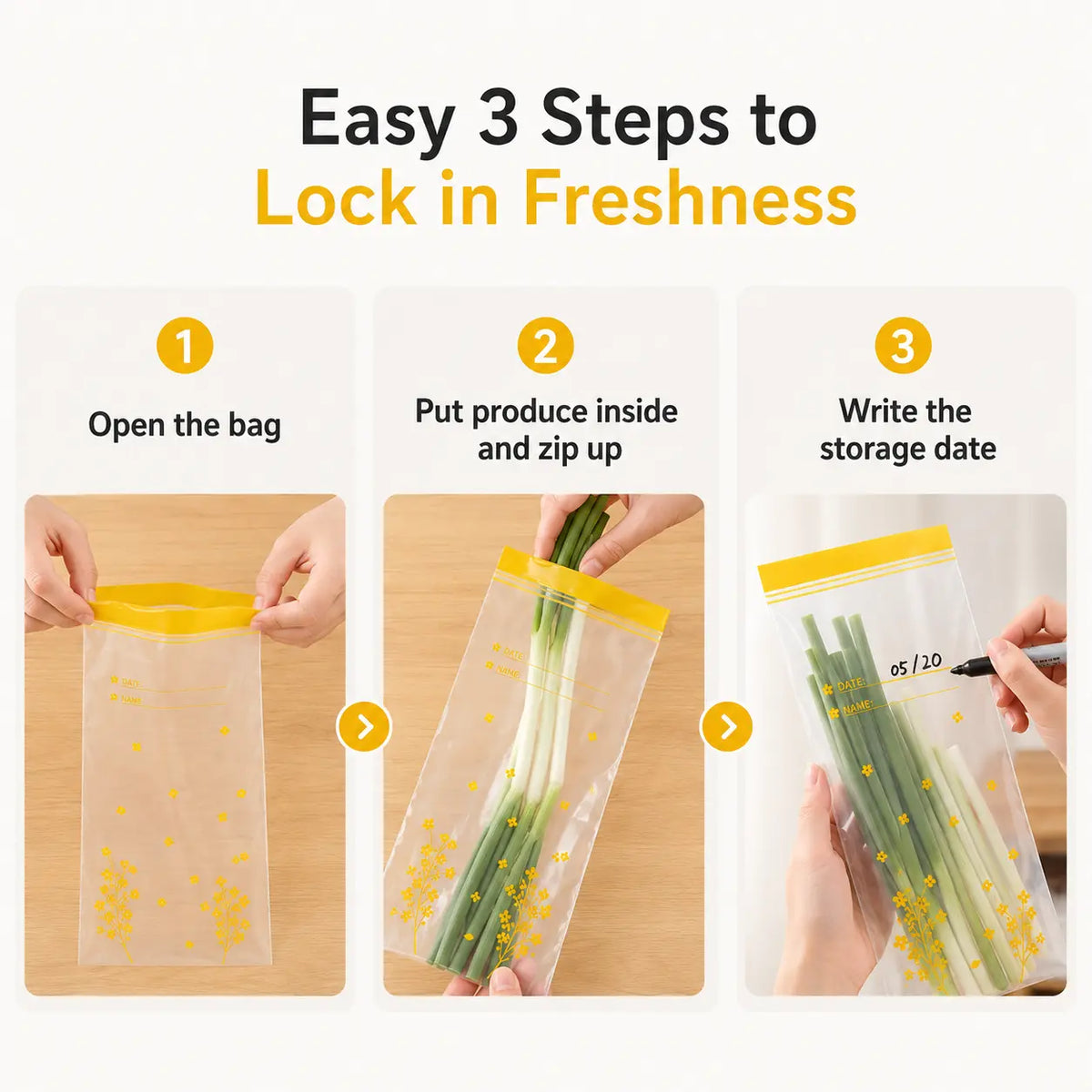 15PCS Thick Double Seal Food Storage Bags, Reusable Self-Sealing Pouches 🥡 - image 8