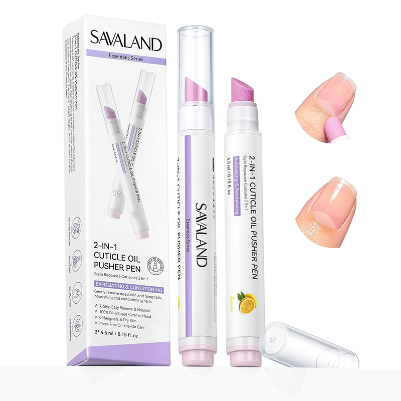 2PCS 2‑In‑1 Cuticle Remover Pen, Ceramic 45° Tip With Lemon Oil 💅 - image 9
