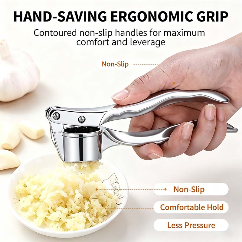 Stainless Steel Garlic Press, Heavy Duty Manual Garlic Crusher Tool🧄 - image 3
