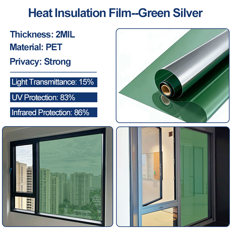 Static Cling Window Privacy Film UV Blocking Mirror Tint - image 7