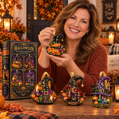 Halloween Witch Hat Ornament – Enchanted Potion Garden Hanging Collection, Spooky Halloween Gift for Witch Lovers & Family