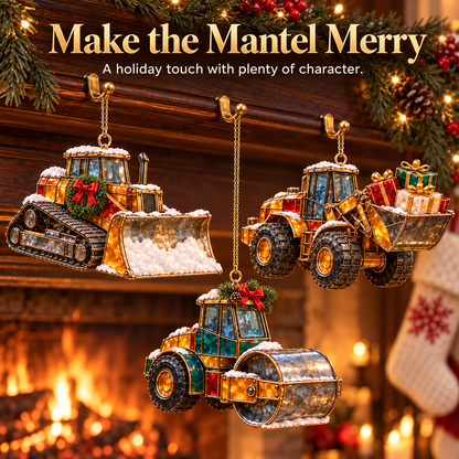 Christmas Construction Crew Ornaments – 6-Piece Heavy Equipment Holiday Gift Set