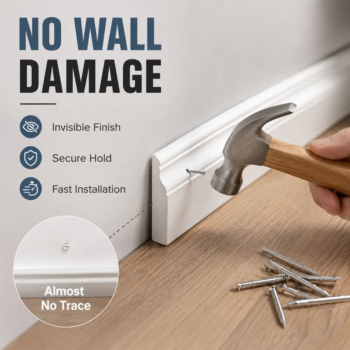 100 Double-Headed Carbon Steel Baseboard Nails🔩 - image 2