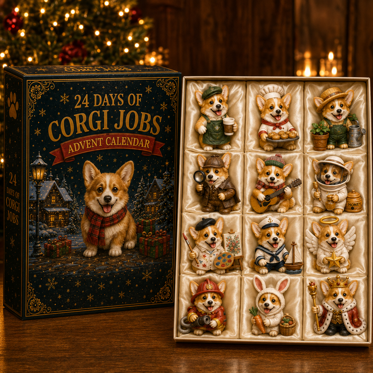 24 Days of Corgi Jobs Advent Calendar 2026 – 24 Unique Collectible Corgi Miniatures, Christmas Countdown Calendar for Dog Lovers