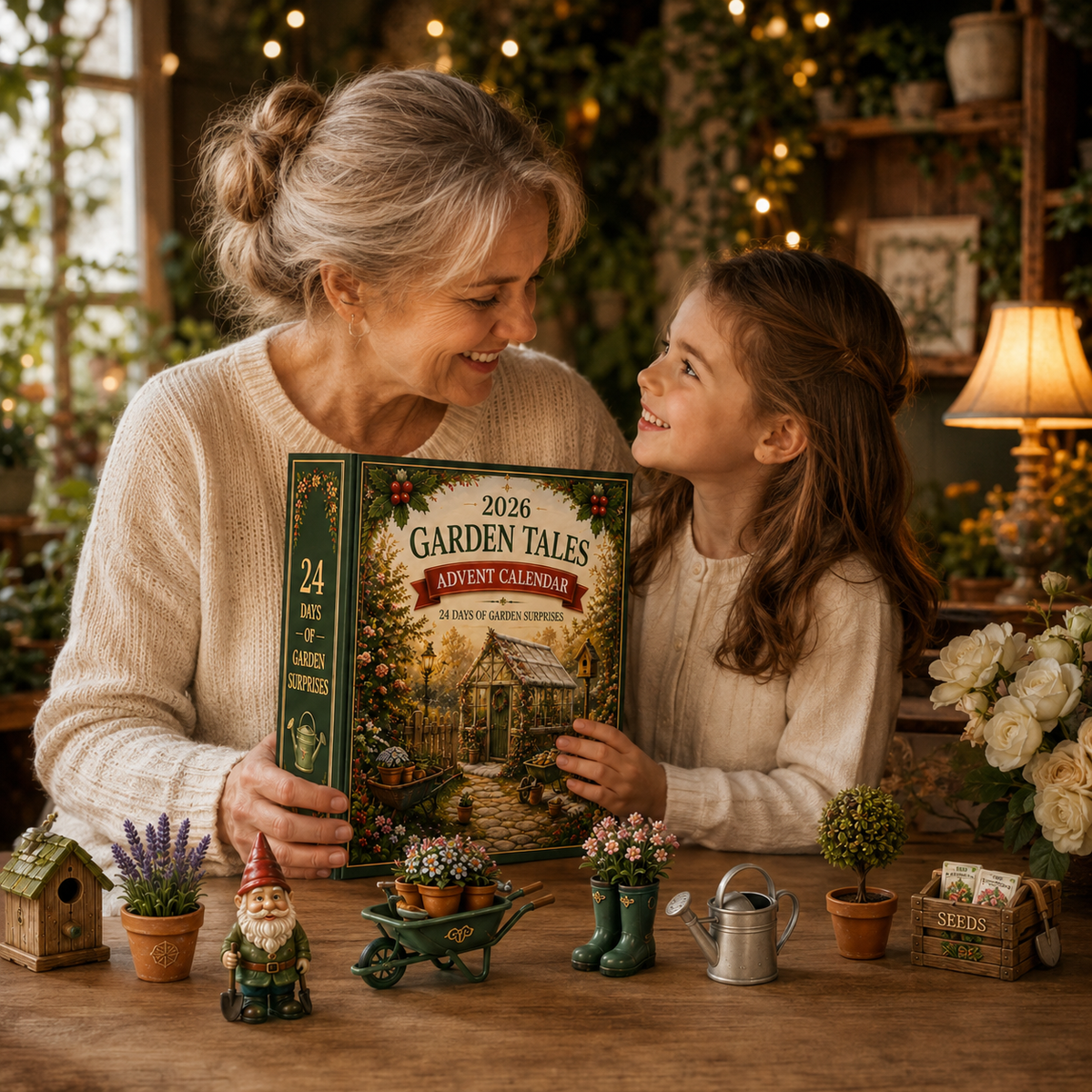 2026 Garden Tales 24-Day Advent Calendar – 24 Charming Garden Miniatures, Magical Christmas Countdown Gift Set for Garden Lovers & Collectors