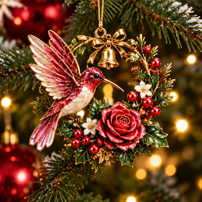 Hummingbird Christmas Ornament  –  Festive Bird Keepsake Collection, Elegant Holiday Gift for Mom, Grandma & Hummingbird Lovers
