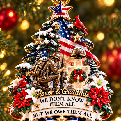 2026 Honor & Gratitude Christmas Tree Ornament – Military Tribute & Memorial Keepsake