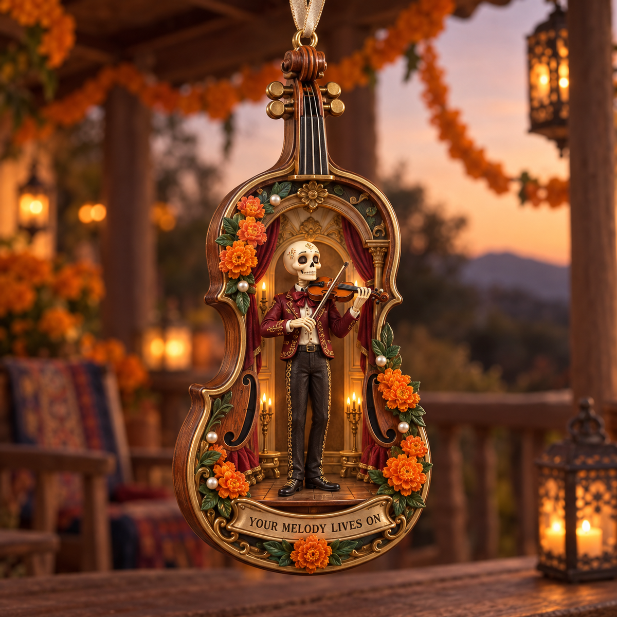 Día de Muertos Musical Ornaments –  Marigold & Melodies of Remembrance Keepsake Collection
