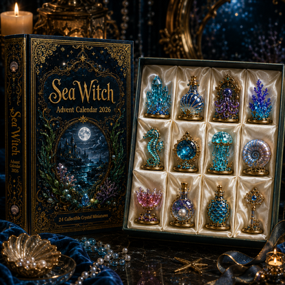 Sea Witch Advent Calendar 2026 – 24-Day Enchanted Ocean Crystal Miniature Countdown Calendar | Mystical Sea Collectible Gift Set
