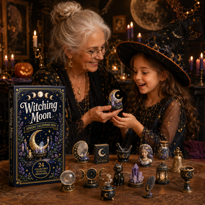Witching Moon Advent Calendar 2026 – 24 Days of Celestial Miniatures, Mystical Moon Collectibles & Magical Gifts for Witchy Decor Lovers, Acrylic Charms Blind Box