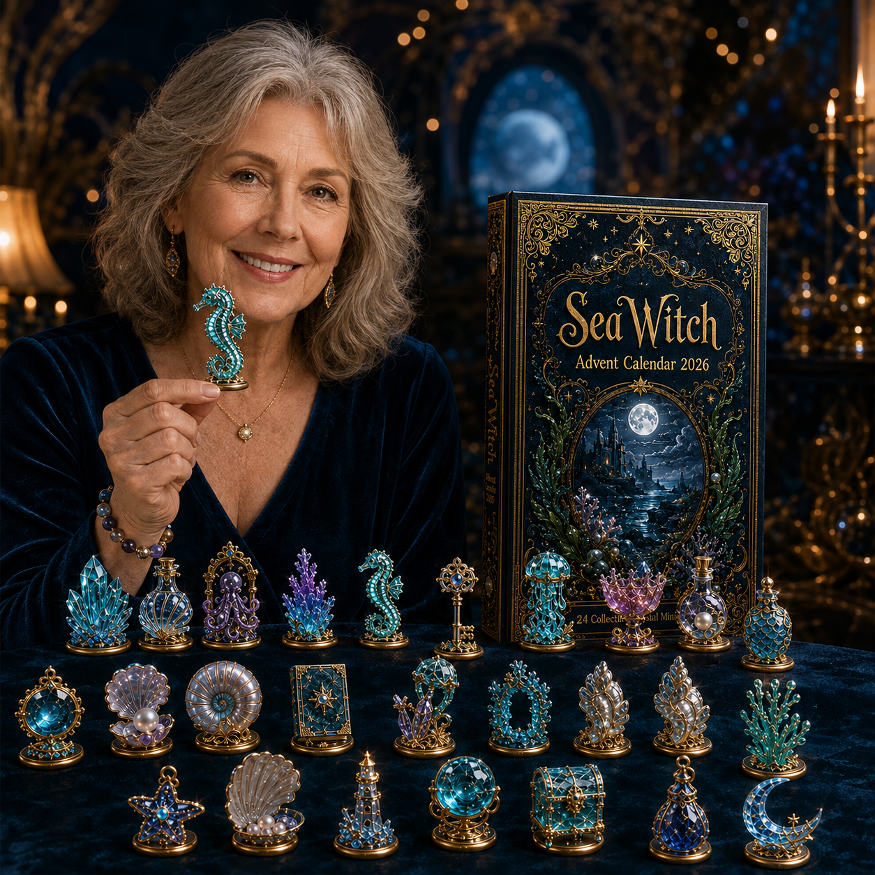 Sea Witch Advent Calendar 2026 – 24-Day Enchanted Ocean Crystal Miniature Countdown Calendar | Mystical Sea Collectible Gift Set