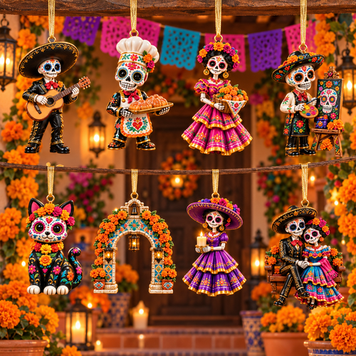 2026 Día de Muertos Ornaments – Folk Art Keepsake Collection Celebrating Love & Remembrance