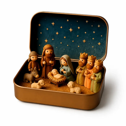Religious Pocket-Size Mini Nativity Scene Set with Storage Box⛪ - image 12