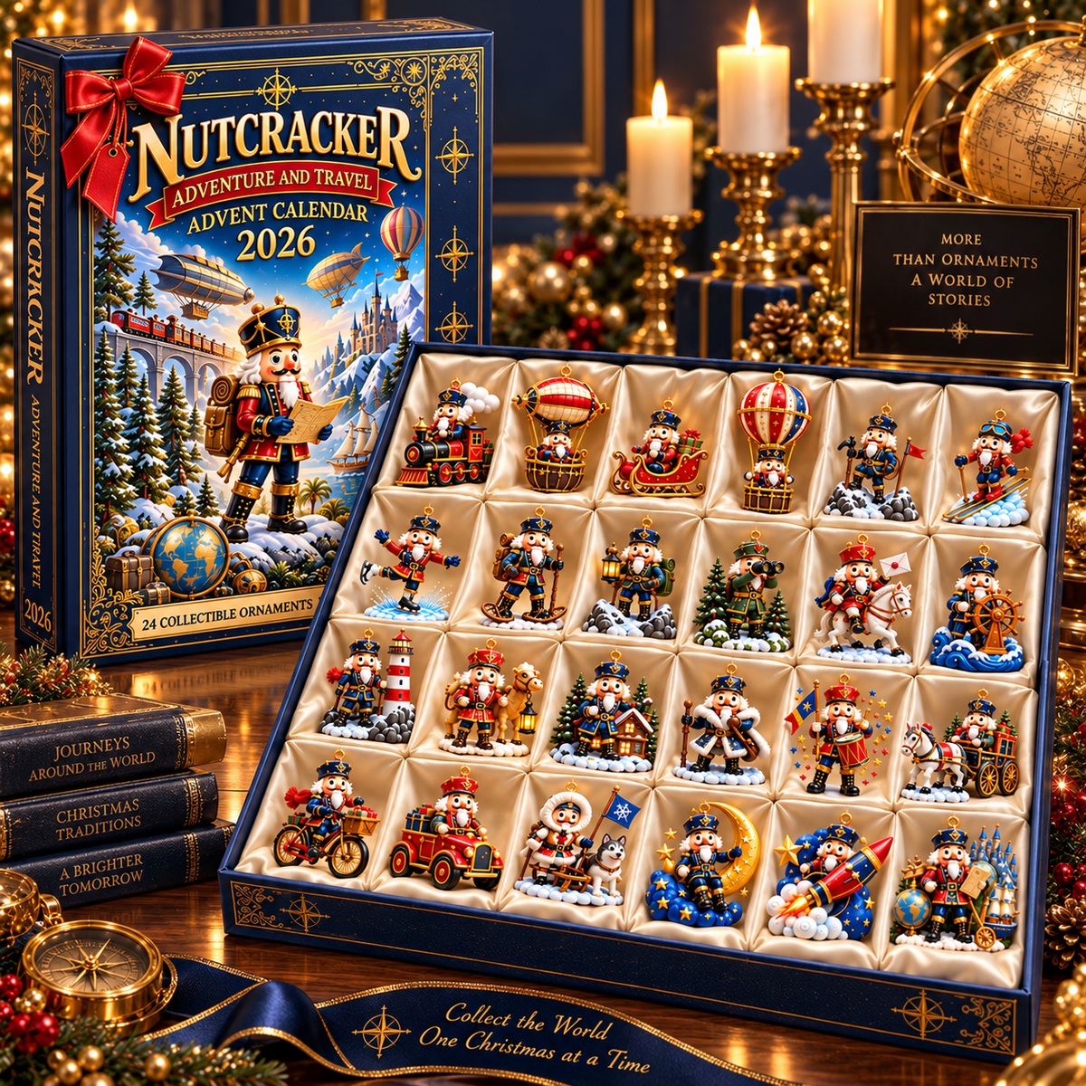 Nutcracker Adventure & Travel Advent Calendar 2026 – 24 Collectible Christmas Ornaments for a Magical Holiday Journey
