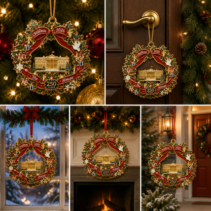 ✨White House Scene Christmas Wreath Commemorative Ornament