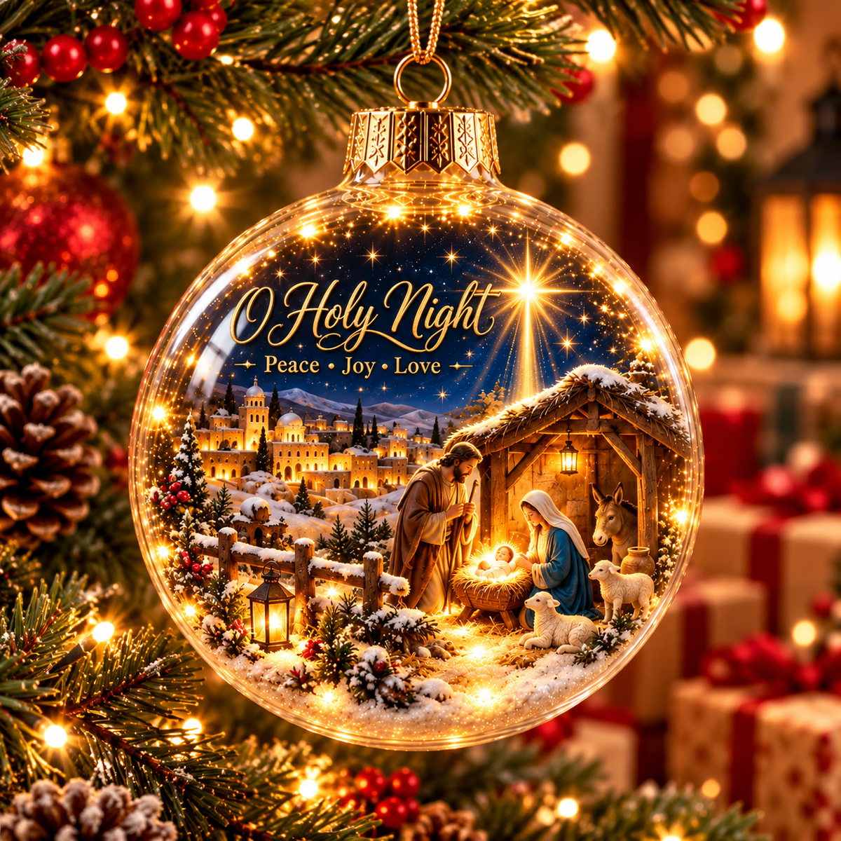 ✝️Christian Nativity Christmas Ornaments – 7-Piece Jesus Birth & Holy Night Collection