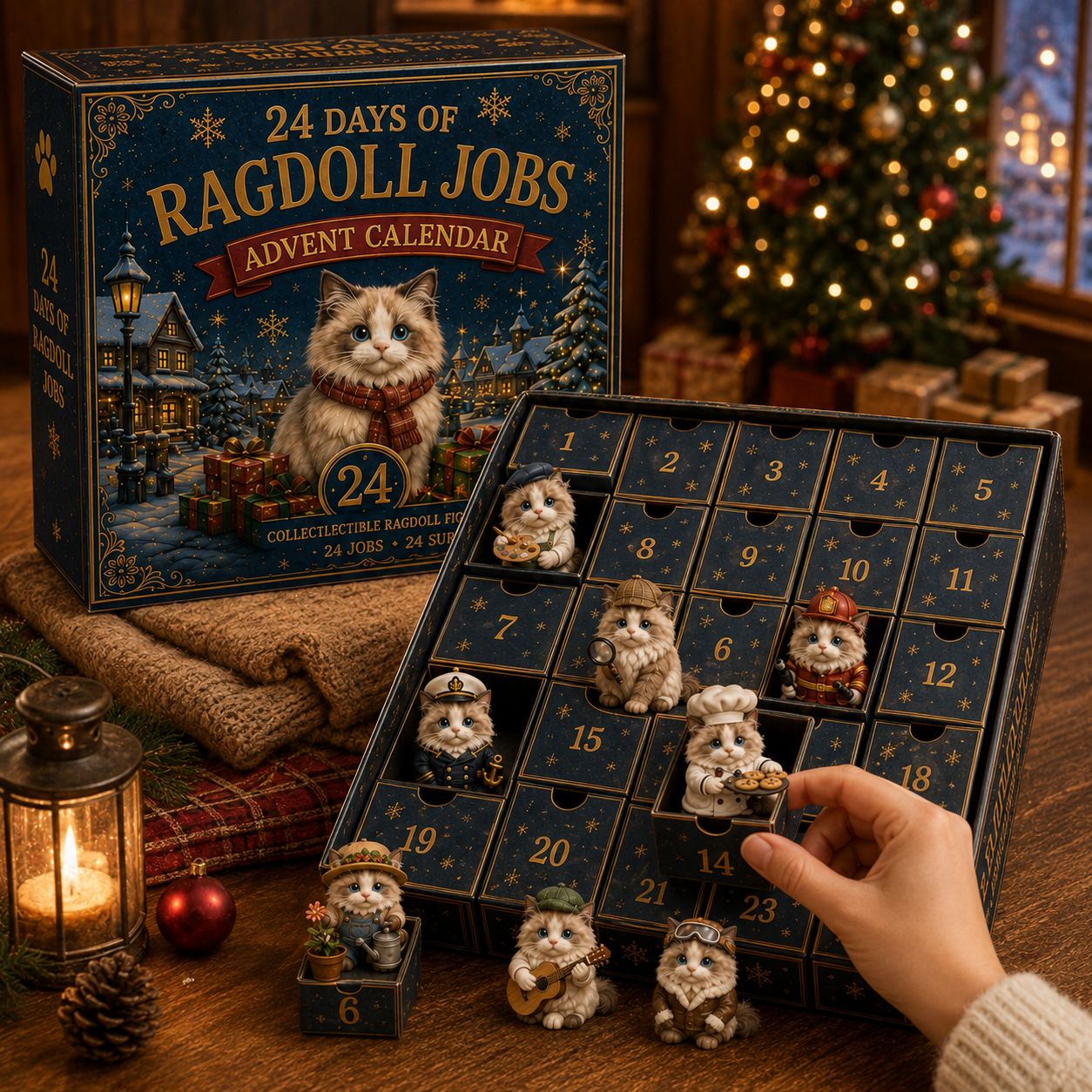 Ragdoll Jobs Advent Calendar 2026 – 24 Days of Unique  Collectible Ragdoll Cat Miniatures, Christmas Countdown Gift for Cat Lovers