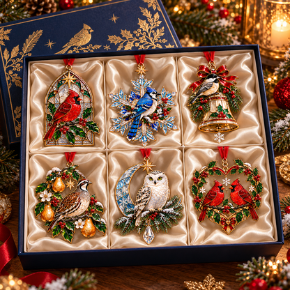 2026 Feathered Christmas Jewels – 6-Piece Bird Ornament Gift Set