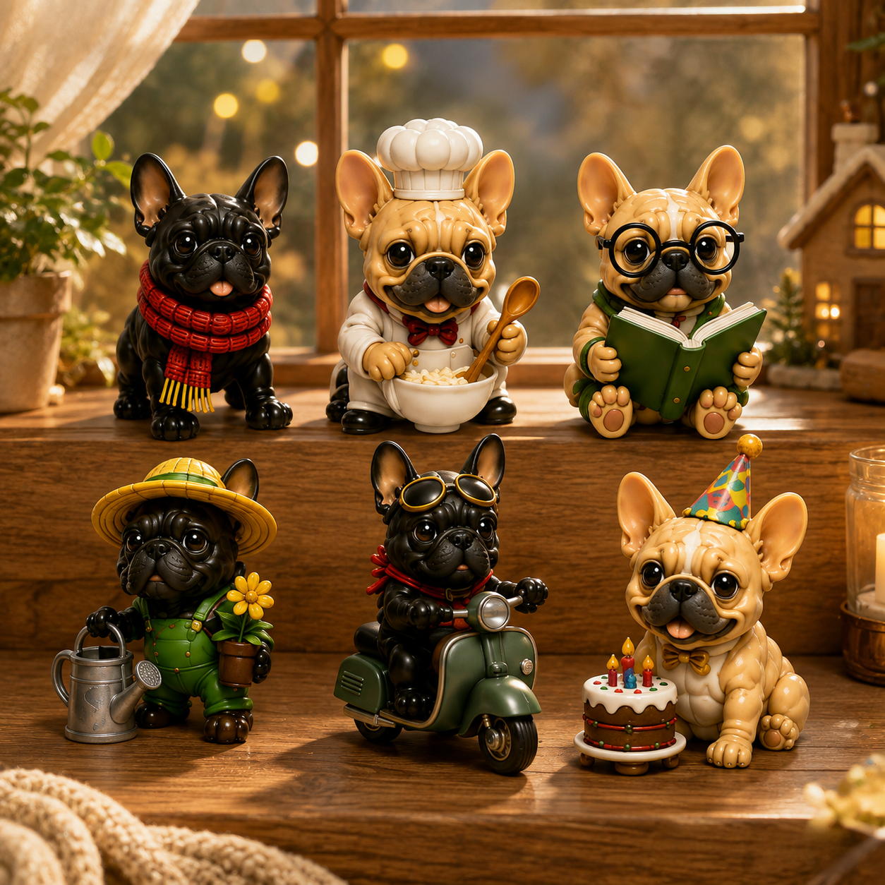 24 Days of Frenchie Mischief Advent Calendar 2026 – 24 Unique French Bulldog Collectible Figurines, Christmas Countdown Gift for Frenchie Lovers