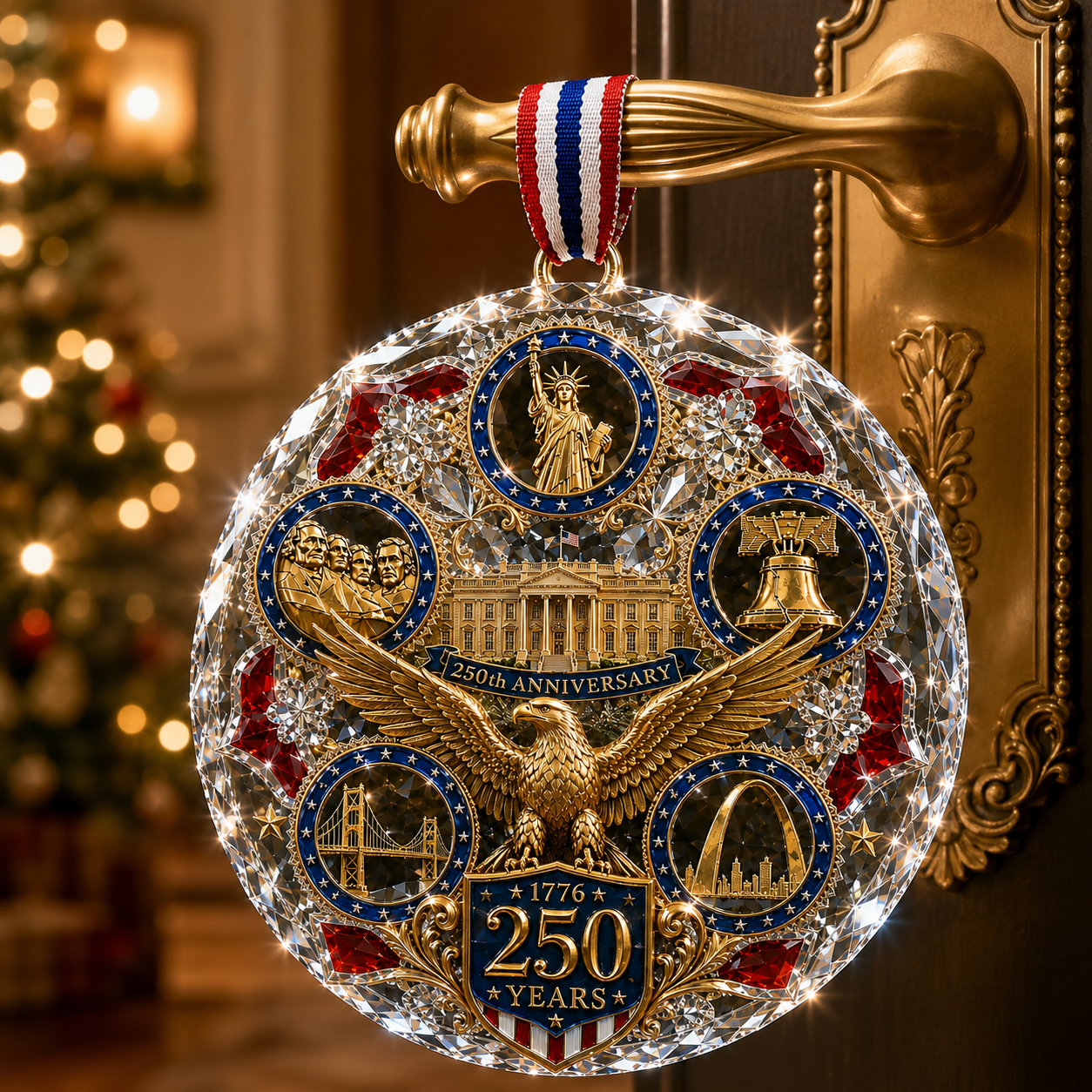 250th Anniversary American Heritage Christmas Ornament – Patriotic 250 Years of Freedom Keepsake for 2026