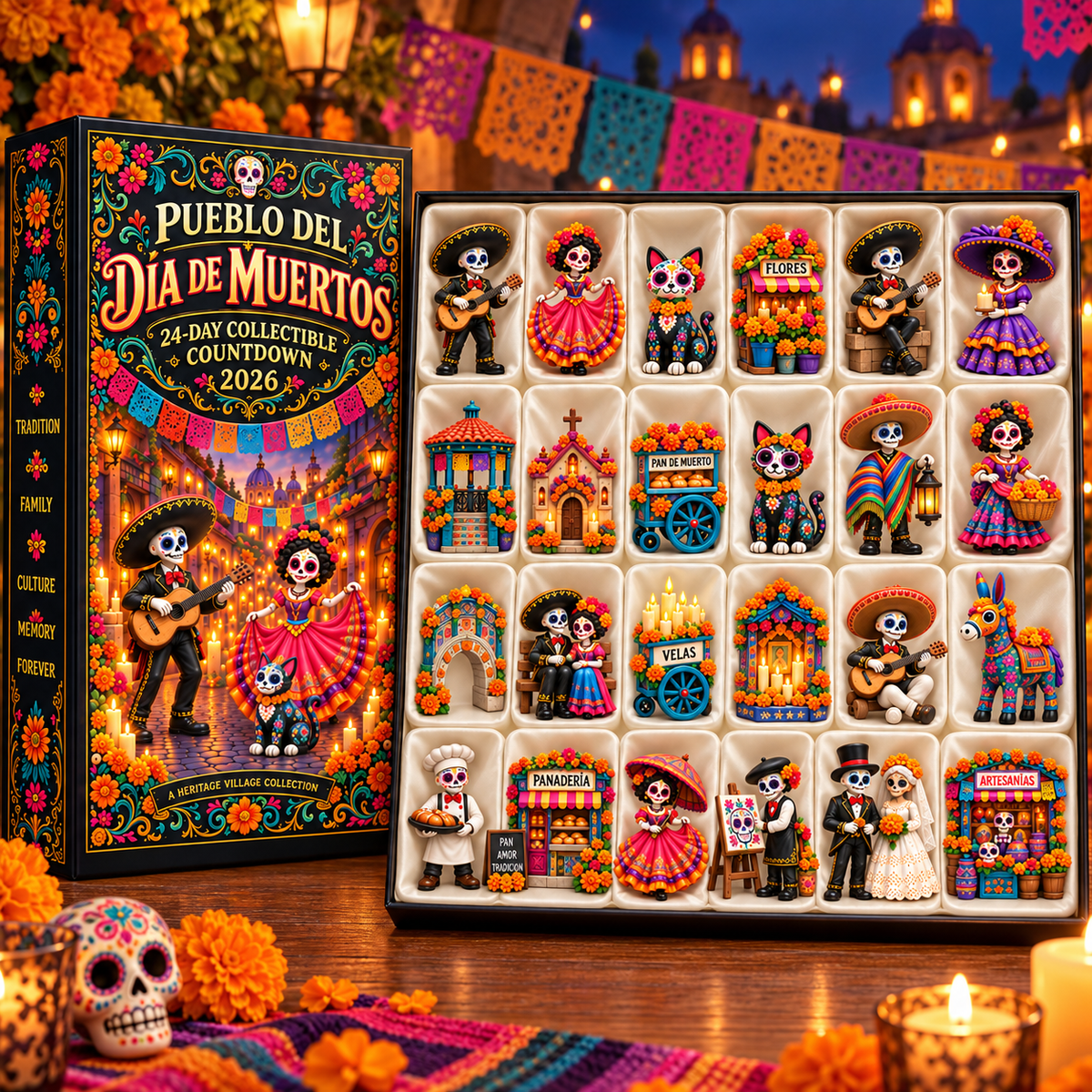 Pueblo Dia de Muertos collectible countdown gift