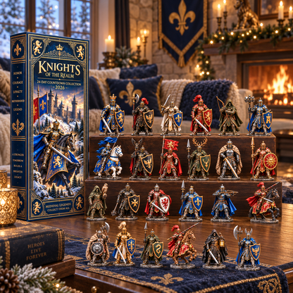 Knights of the Realm 2026 – 24-Day Medieval Legends Countdown Calendar with 24 Unique Knight Miniatures, Fantasy Collectible Gift for Medieval & Knight Lovers