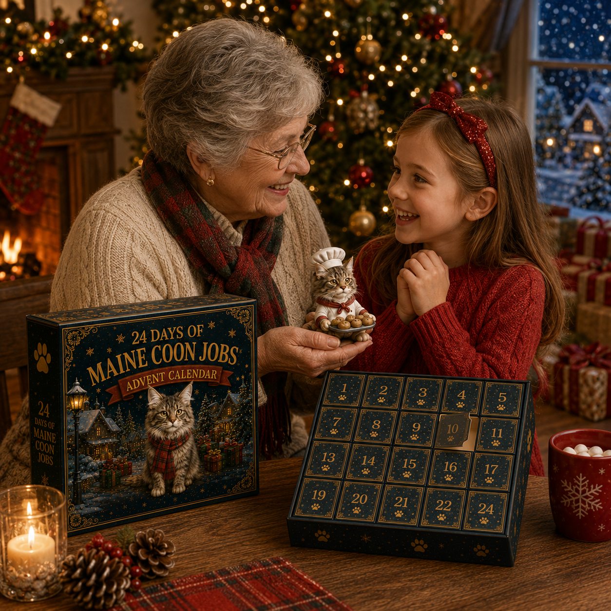 Maine Coon Jobs Advent Calendar 2026 – 24 Days of Unique Collectible Cat Miniatures, Christmas Countdown Gift for Maine Coon & Cat Lovers