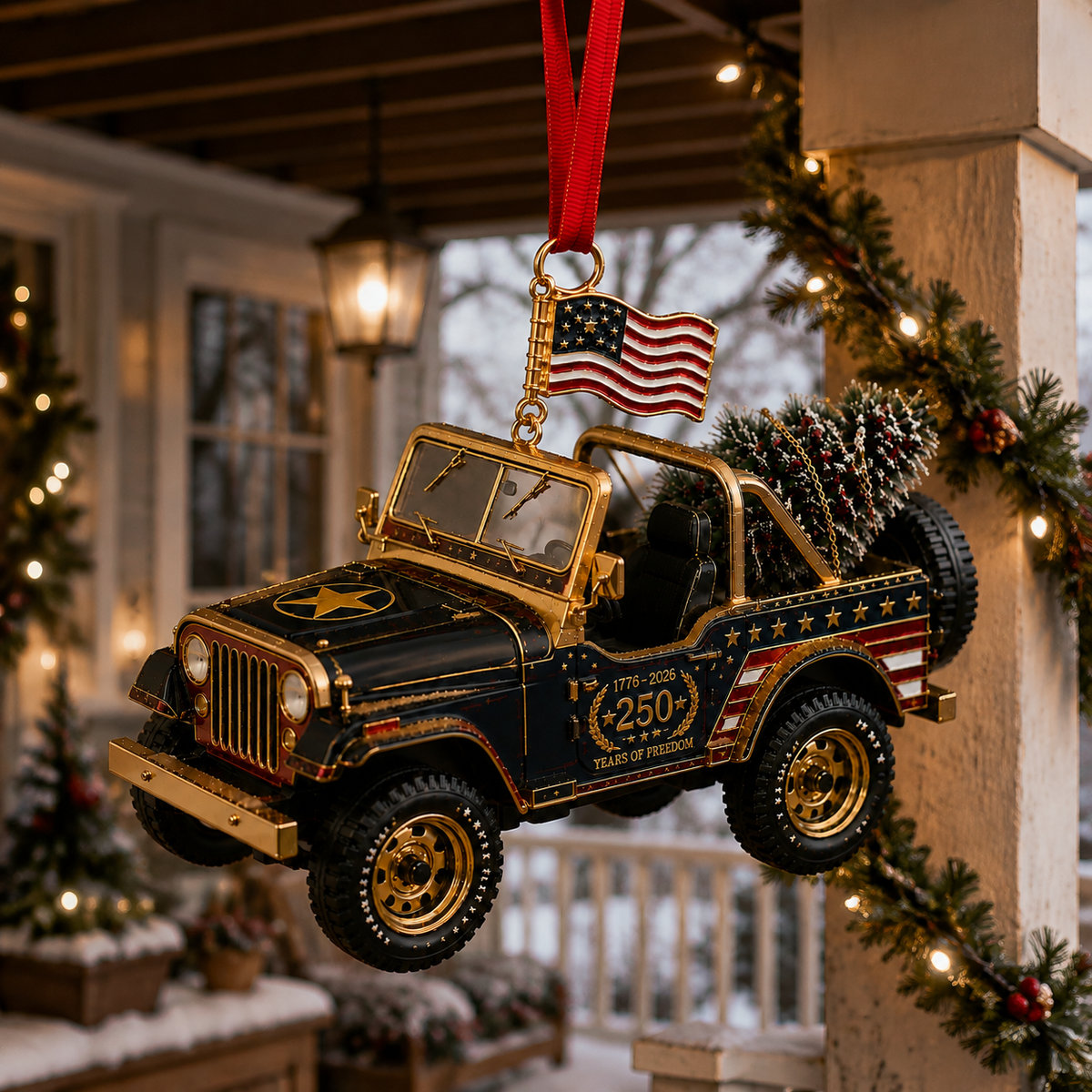 ✨250th Anniversary Vintage Pickup Truck Christmas Ornament