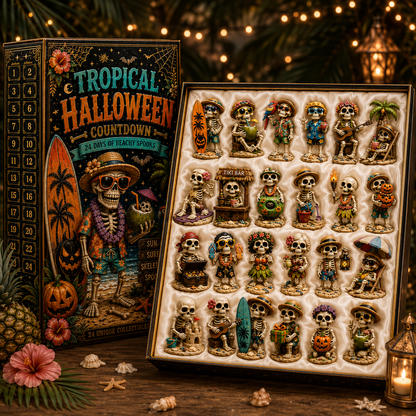✨24-Day Christmas Countdown Advent Calendar –Beach Vacation Skeleton Ornament