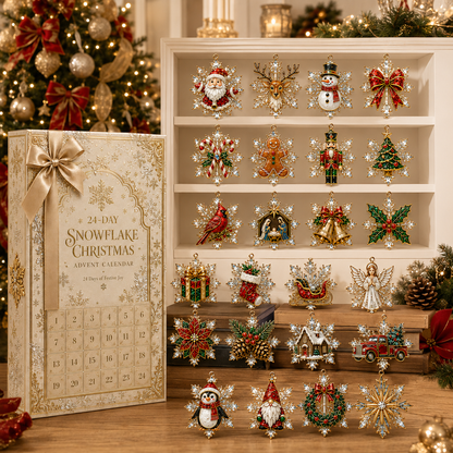 ✨24-Day Christmas Countdown Advent Calendar –Christmas Snowflake Ornament