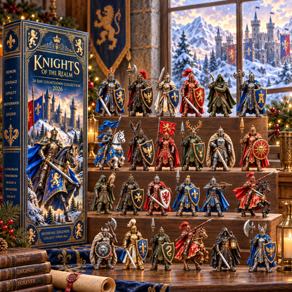 Knights of the Realm 2026 – 24-Day Medieval Legends Countdown Calendar with 24 Unique Knight Miniatures, Fantasy Collectible Gift for Medieval & Knight Lovers