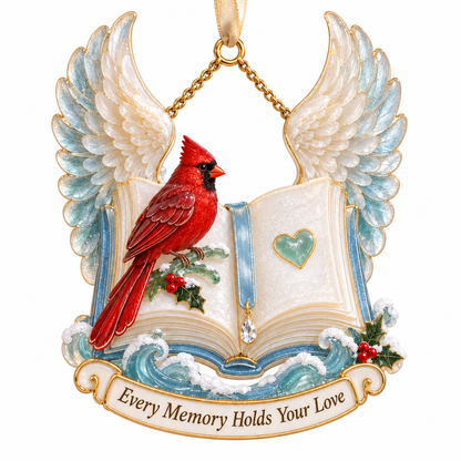 Cardinal & Angel Wing Memorial Ornaments