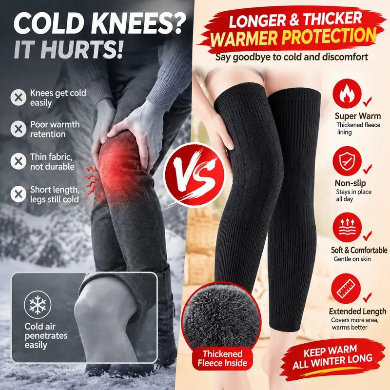 Long Knee Pads for Men and Women, One Size with Thick Wool Lining 🦵