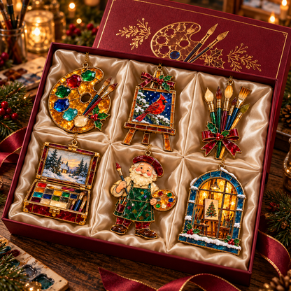 🎨 2026 Christmas Artist Ornaments – Set of 6 Creative Holiday Keepsakes
