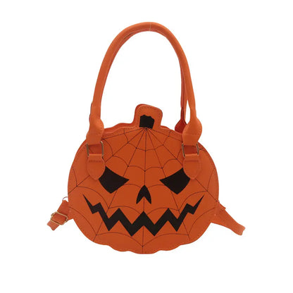 Spooky Jack-O-Lantern Pumpkin Crossbody Bag Novelty Spiderweb Stitching Handbag🎃 - image 12