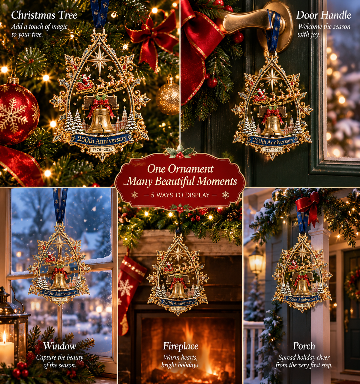 🎄✨ 250th Anniversary Christmas Ornament 1776–2026 | Elegant Patriotic Holiday Keepsake Gift 🎁🇺🇸