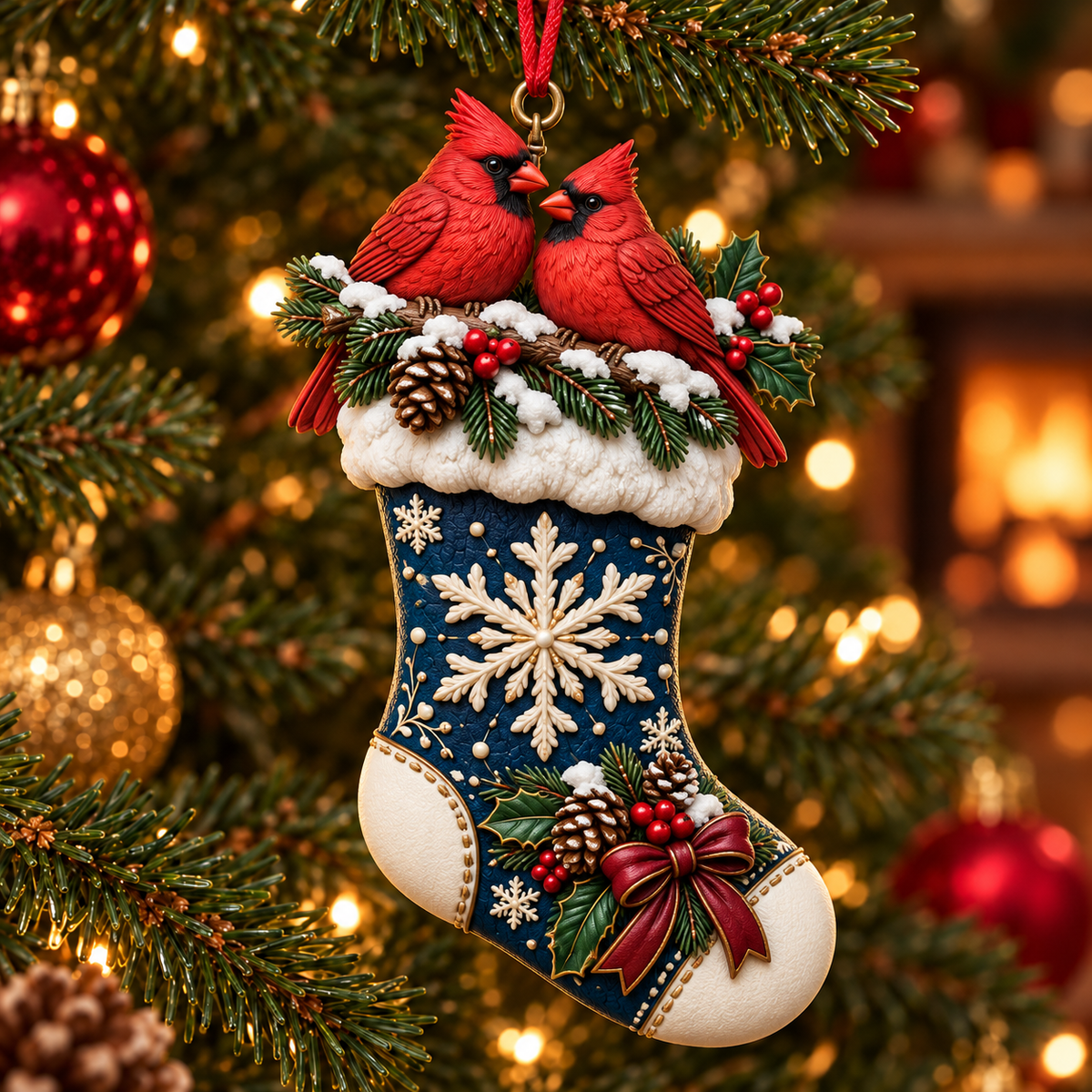 2026 Christmas Storybook Stocking Ornaments – 6-Piece Vintage  Holiday Collection
