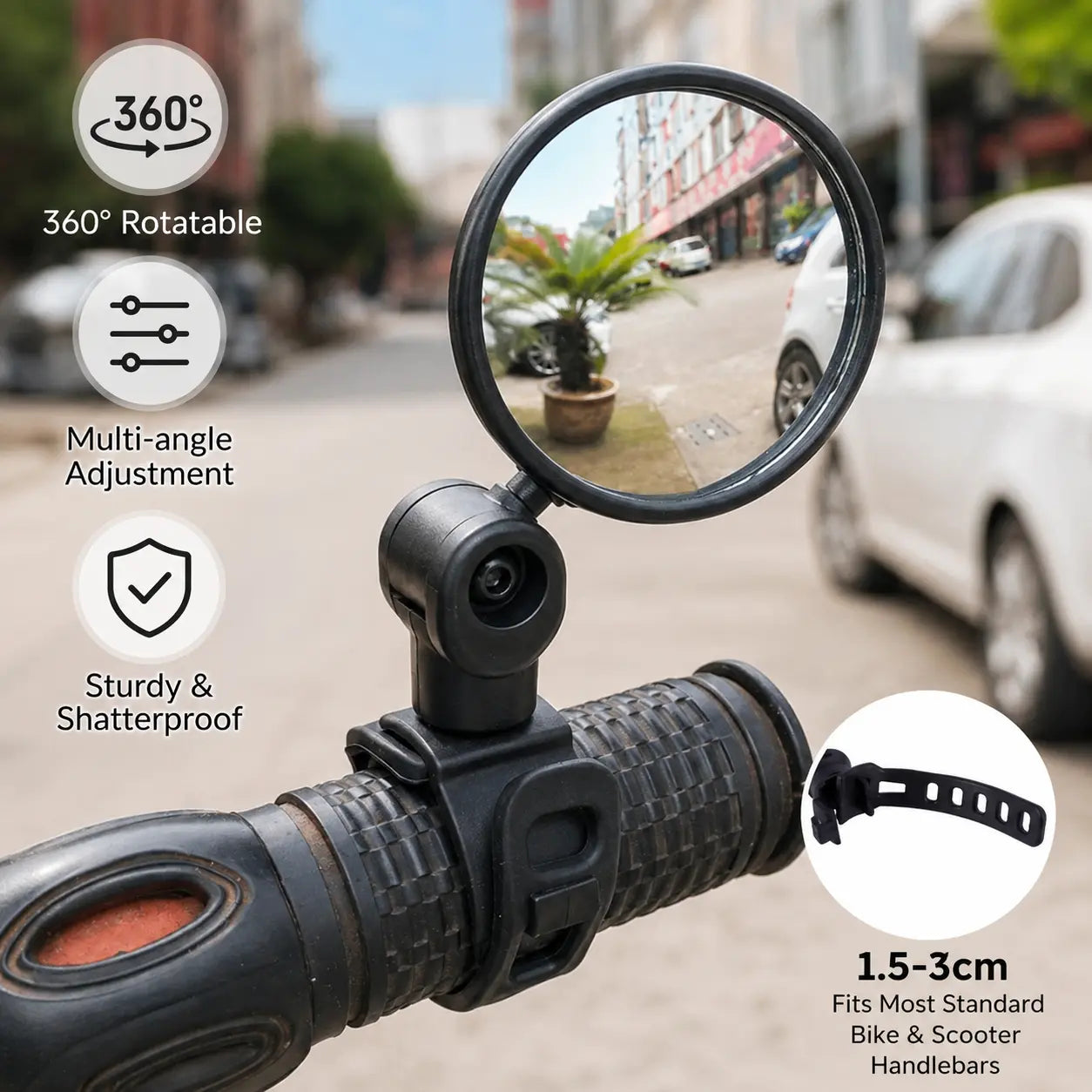 2 Counts, Bicycle Handlebar Convex Rearview Mirror🚲 - image 2