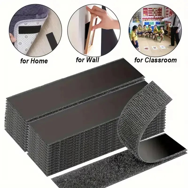 Heavy Duty Water-Resistant Reusable Self-Adhesive Double-Sided Hook-and-Loop Strips - image 5