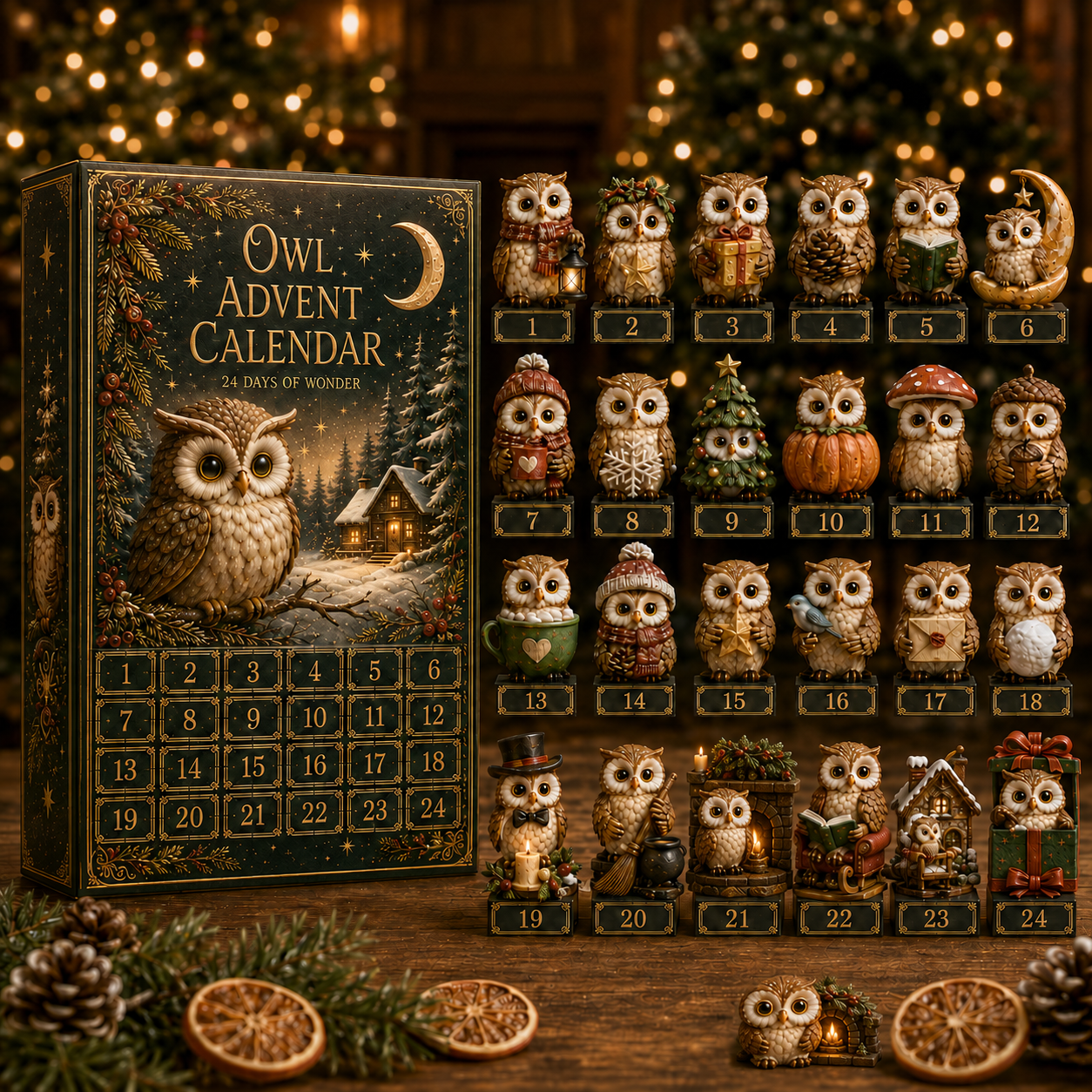 ✨24-Day Christmas Countdown Advent Calendar –owl Ornament