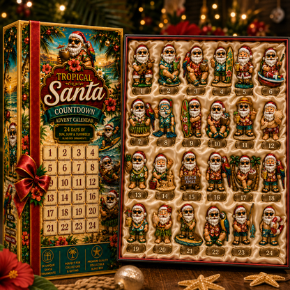 ✨24-Day Christmas Countdown Advent Calendar –Beach-vacation Santa Claus